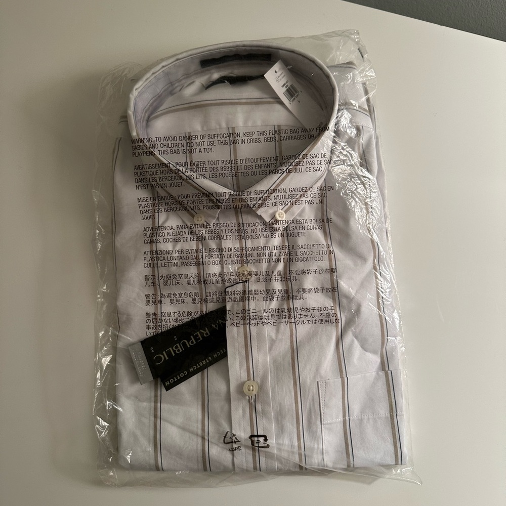 BRAND NEW Banana Republic Slim Tech-Stretch Cotton Shirt | Short Sleeve